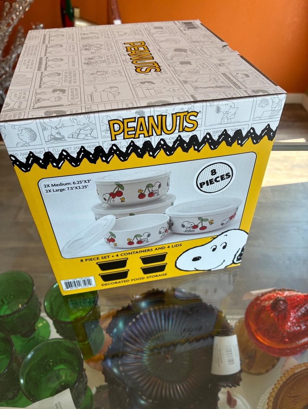 Peanuts Snoopy Charlie Brown 8 Piece Ceramic Storage Bowl Set